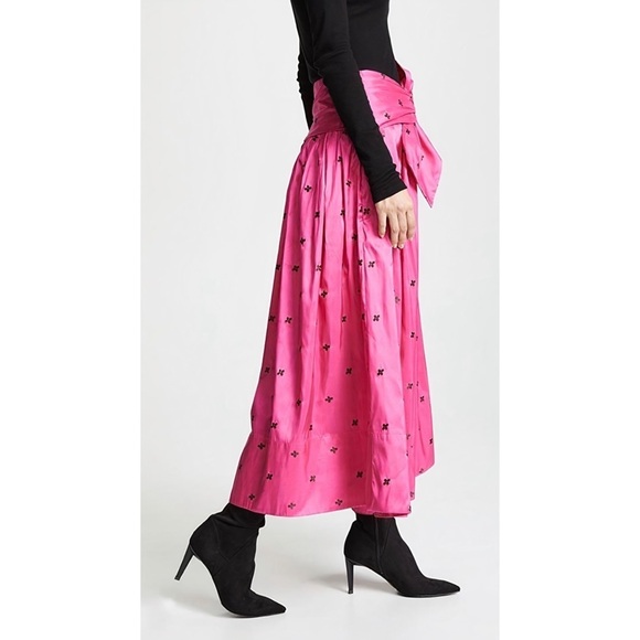 NWT Ulla Johnson Midi Silk-Blend Floral Aglae Skirt - Picture 5 of 10